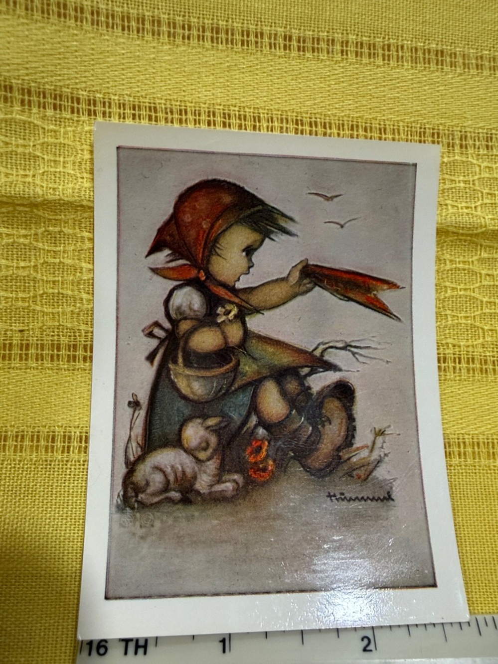 Vintage W. Germany Hummel Mini Art Print Ars Sacra 9637 Girl & Lamb